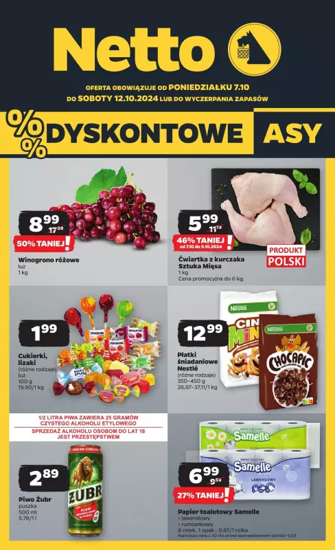 Netto - gazetka promocyjna Gazetka Spożywcza od poniedziałku 07.10 do soboty 12.10