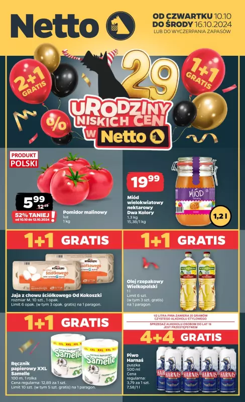 Netto - gazetka promocyjna Gazetka Spożywcza od czwartku od czwartku 10.10 do środy 16.10