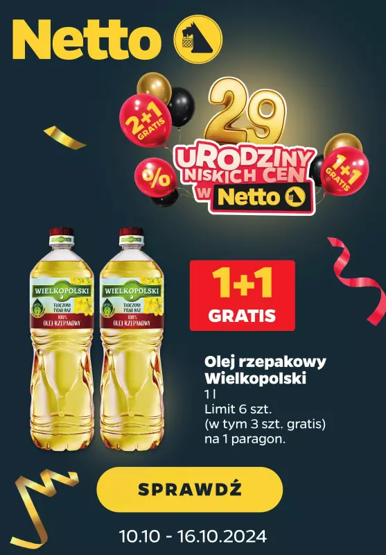 Netto - gazetka promocyjna 29 urodziny Netto: wyjątkowe okazje! od czwartku 10.10 do soboty 12.10