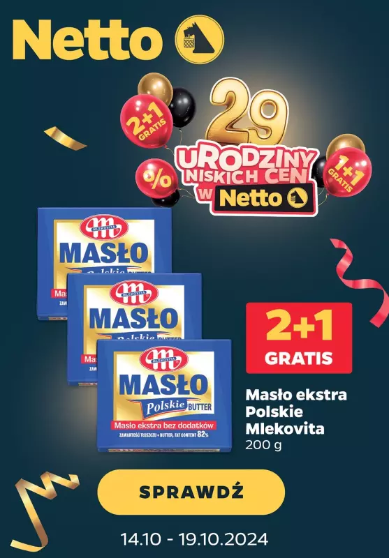 Netto - gazetka promocyjna 29 urodziny Netto – Najlepsze oferty! od wtorku 15.10 do środy 16.10