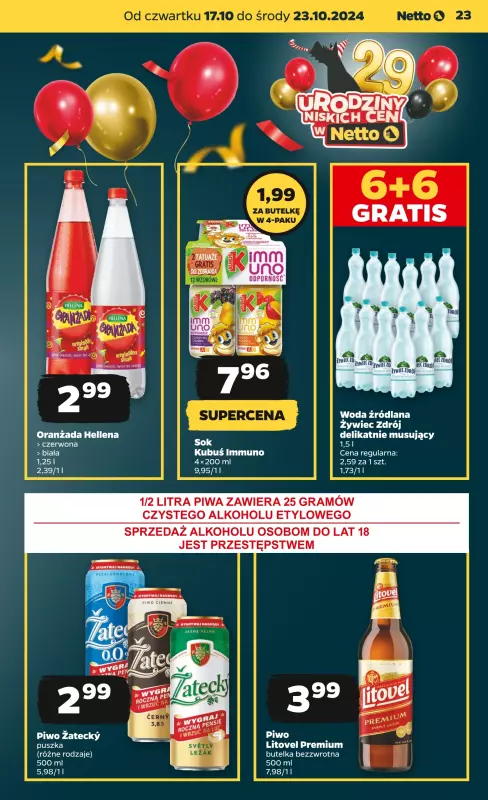 Netto - gazetka promocyjna Gazetka Spożywcza od czwartku od czwartku 17.10 do środy 23.10 - strona 23