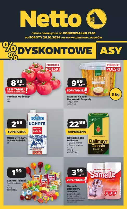 Netto - gazetka promocyjna Gazetka Spożywcza od poniedziałku 21.10 do soboty 26.10