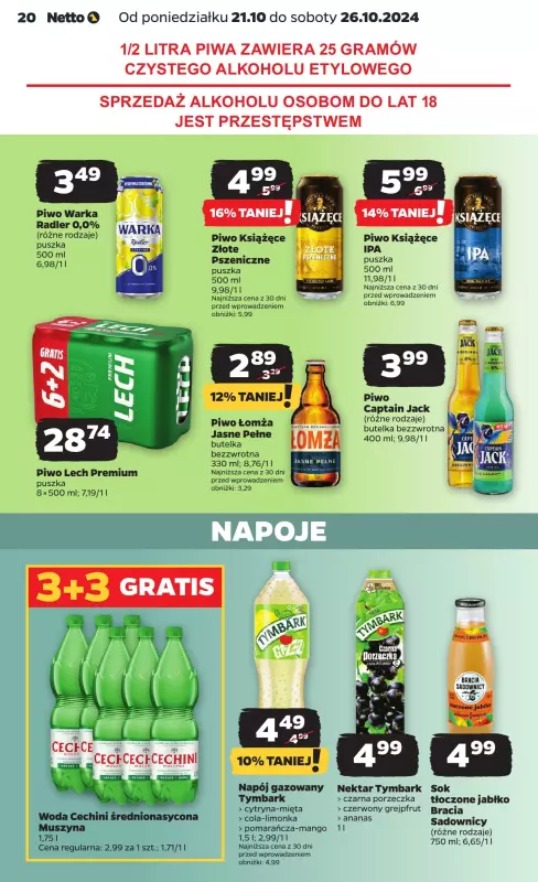 Netto - gazetka promocyjna Gazetka Spożywcza od poniedziałku 21.10 do soboty 26.10 - strona 20