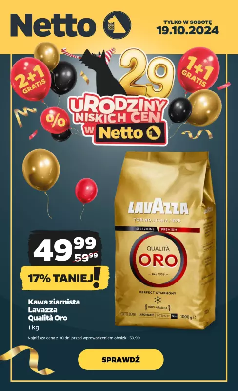 Netto - gazetka promocyjna TYLKO W SOBOTĘ od soboty 19.10 do soboty 19.10