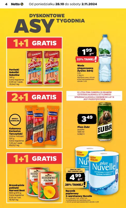 Netto - gazetka promocyjna Gazetka Spożywcza od poniedziałku 28.10 do soboty 02.11 - strona 4