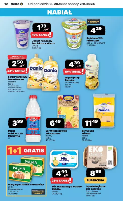 Netto - gazetka promocyjna Gazetka Spożywcza od poniedziałku 28.10 do soboty 02.11 - strona 12