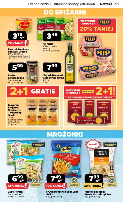 Netto - gazetka promocyjna Gazetka Spożywcza od poniedziałku 28.10 do soboty 02.11 - strona 13