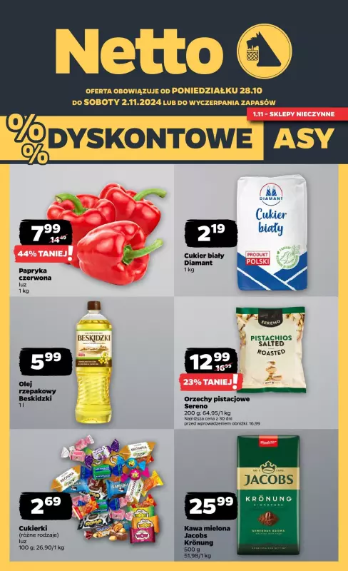 Netto - gazetka promocyjna Gazetka Spożywcza od poniedziałku 28.10 do soboty 02.11