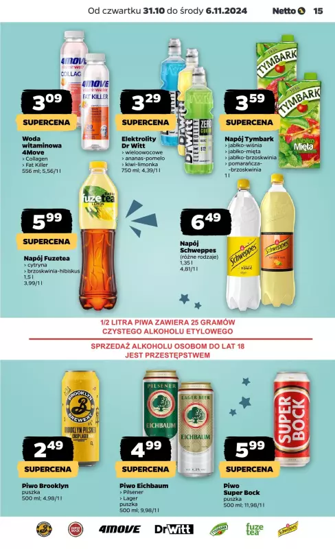 Netto - gazetka promocyjna Gazetka Spożywcza od czwartku od czwartku 31.10 do środy 06.11 - strona 15