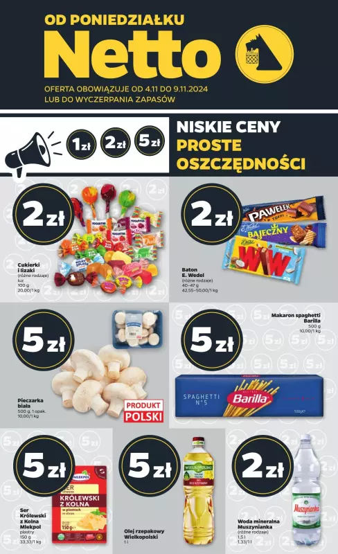 Netto - gazetka promocyjna Gazetka Spożywcza od poniedziałku 04.11 do soboty 09.11