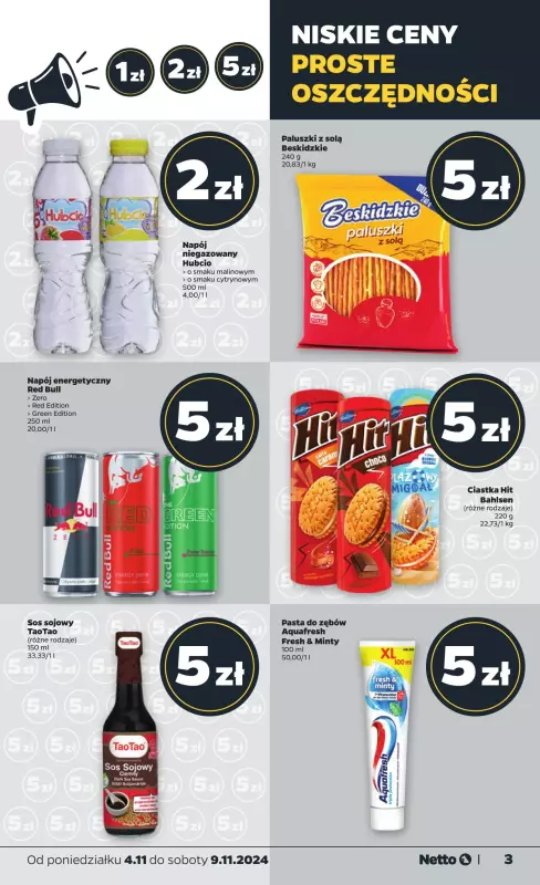 Netto - gazetka promocyjna Gazetka Spożywcza od poniedziałku 04.11 do soboty 09.11 - strona 3