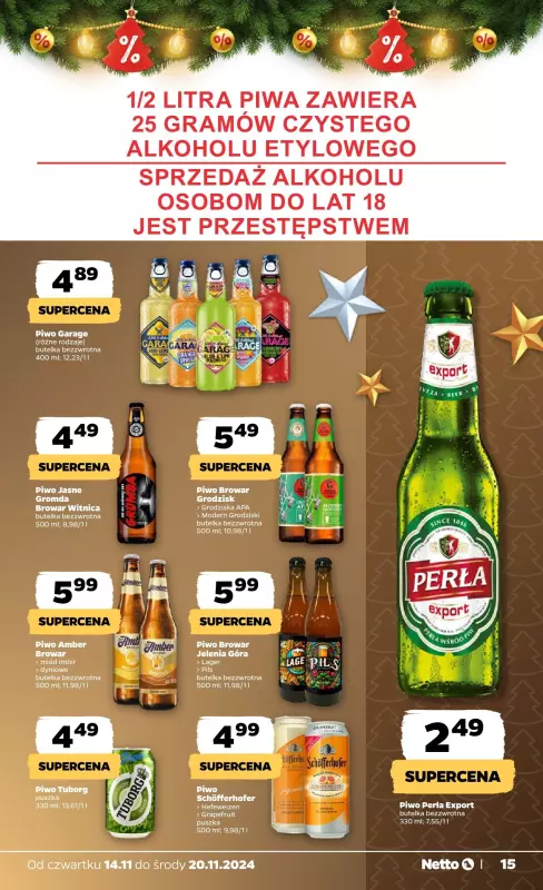 Netto - gazetka promocyjna Gazetka Spożywcza od czwartku od czwartku 14.11 do środy 20.11 - strona 15