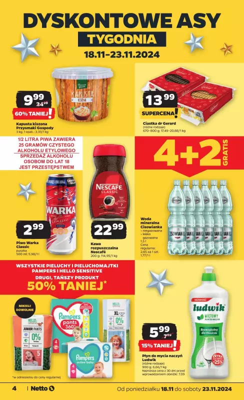 Netto - gazetka promocyjna Gazetka Spożywcza od poniedziałku 18.11 do soboty 23.11 - strona 4