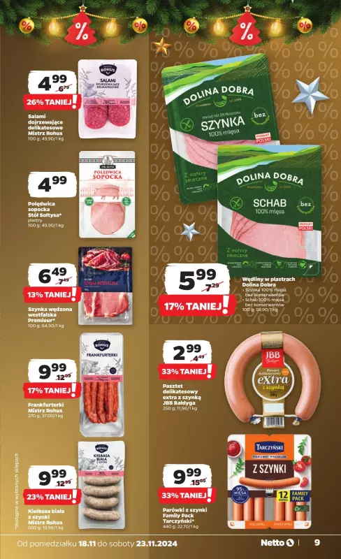 Netto - gazetka promocyjna Gazetka Spożywcza od poniedziałku 18.11 do soboty 23.11 - strona 9