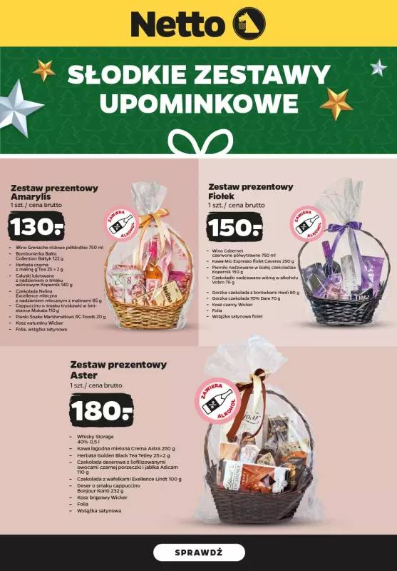 Netto - gazetka promocyjna Słodkie zestawy upominkowe z alkoholem od Netto od wtorku 19.11 do soboty 14.12