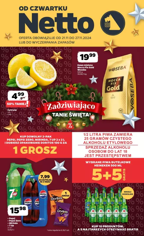 Netto - gazetka promocyjna Gazetka Spożywcza od czwartku od czwartku 21.11 do środy 27.11