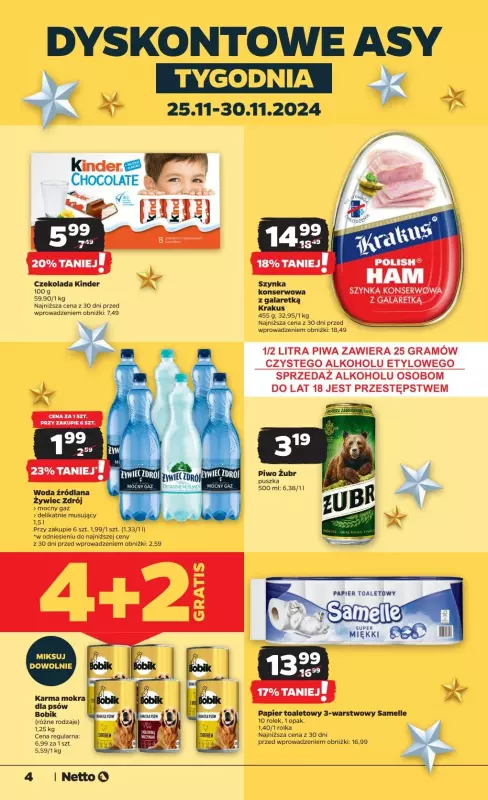 Netto - gazetka promocyjna Gazetka Spożywcza od poniedziałku 25.11 do soboty 30.11 - strona 4