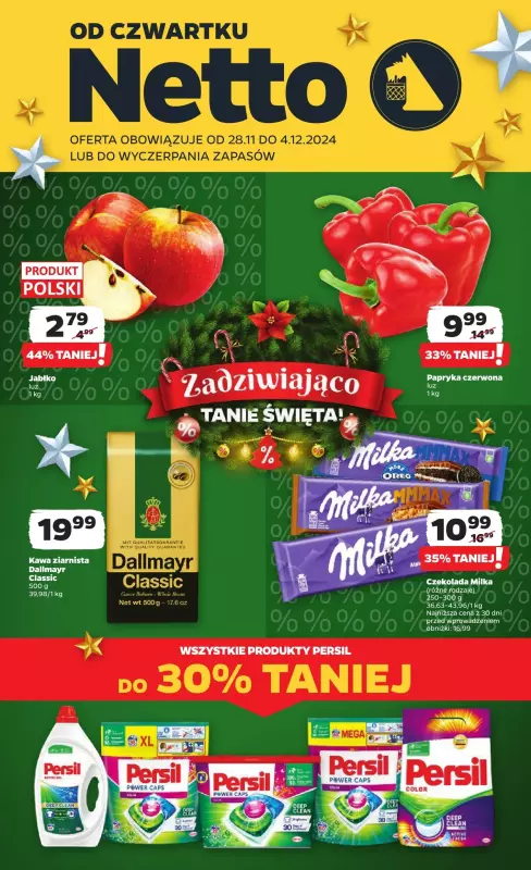 Netto - gazetka promocyjna Gazetka Spożywcza od czwartku od czwartku 28.11 do środy 04.12