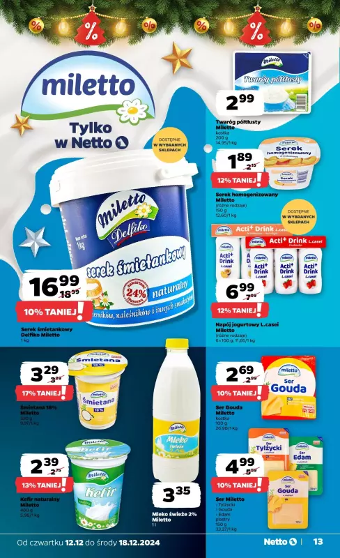 Netto - gazetka promocyjna Gazetka Spożywcza od czwartku 12.12 do środy 18.12 - strona 13