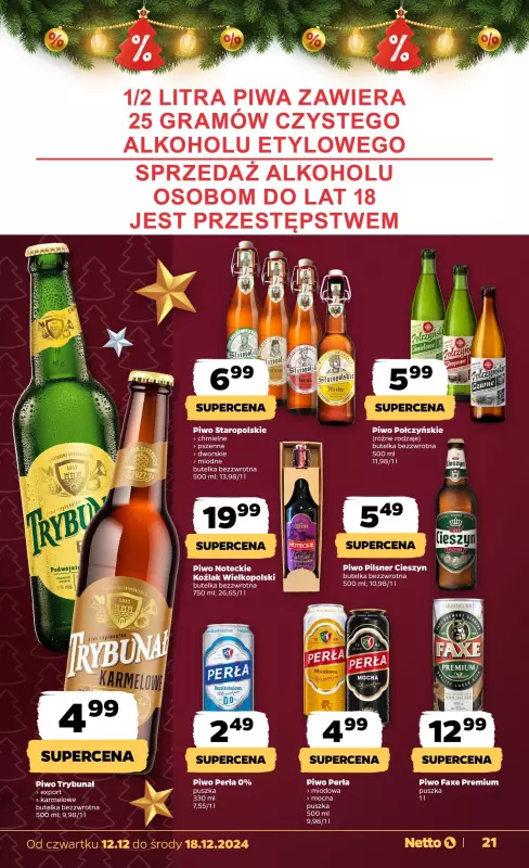 Netto - gazetka promocyjna Gazetka Spożywcza od czwartku 12.12 do środy 18.12 - strona 21