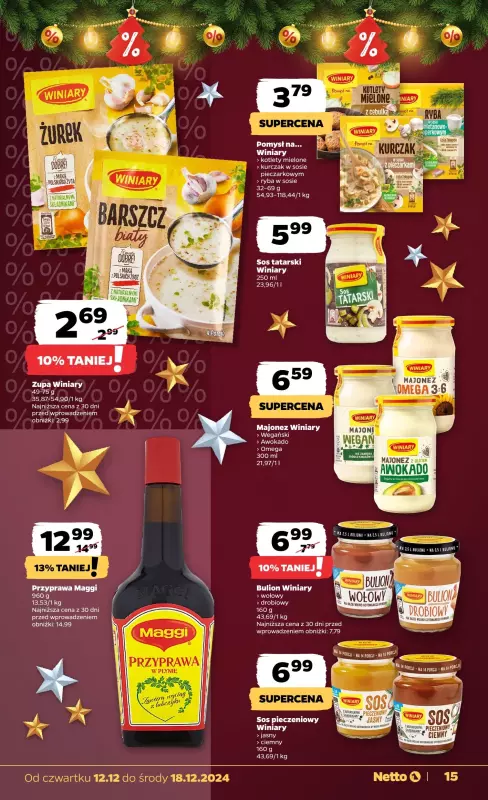 Netto - gazetka promocyjna Gazetka Spożywcza od czwartku 12.12 do środy 18.12 - strona 15