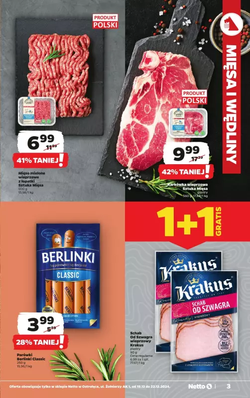 Netto - gazetka promocyjna Ostrołęka WIELKIE OTWARCIE już w czwartek 19.12 od czwartku 19.12 do niedzieli 22.12 - strona 3