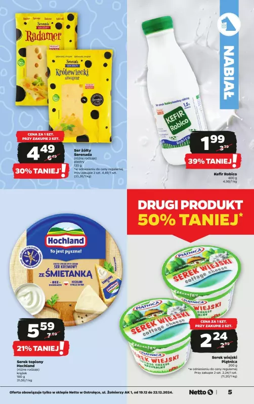 Netto - gazetka promocyjna Ostrołęka WIELKIE OTWARCIE już w czwartek 19.12 od czwartku 19.12 do niedzieli 22.12 - strona 5