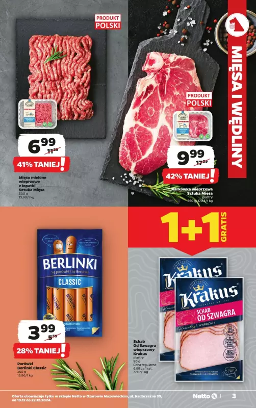 Netto - gazetka promocyjna Ożarów Mazowiecki WIELKIE OTWARCIE już w czwartek 19.12 od czwartku 19.12 do soboty 21.12 - strona 3