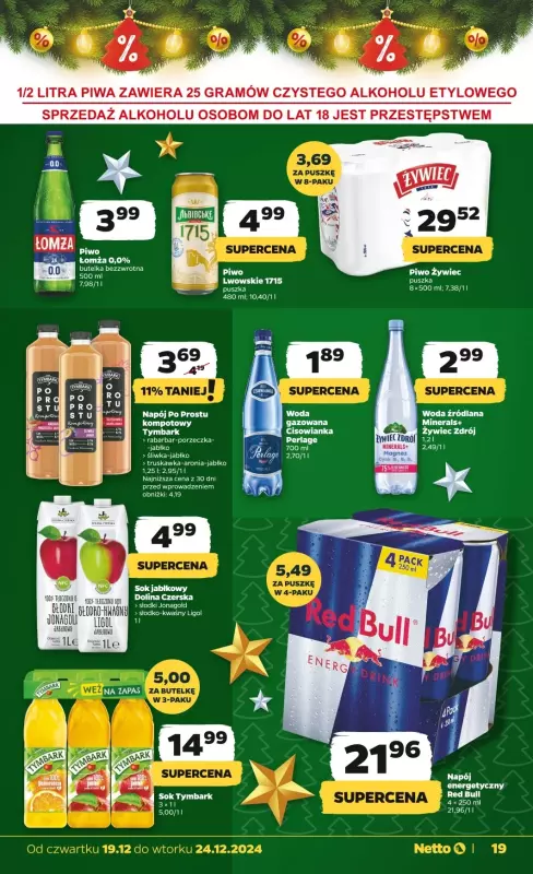 Netto - gazetka promocyjna Gazetka Spożywcza od czwartku 19.12 do wtorku 24.12 - strona 19