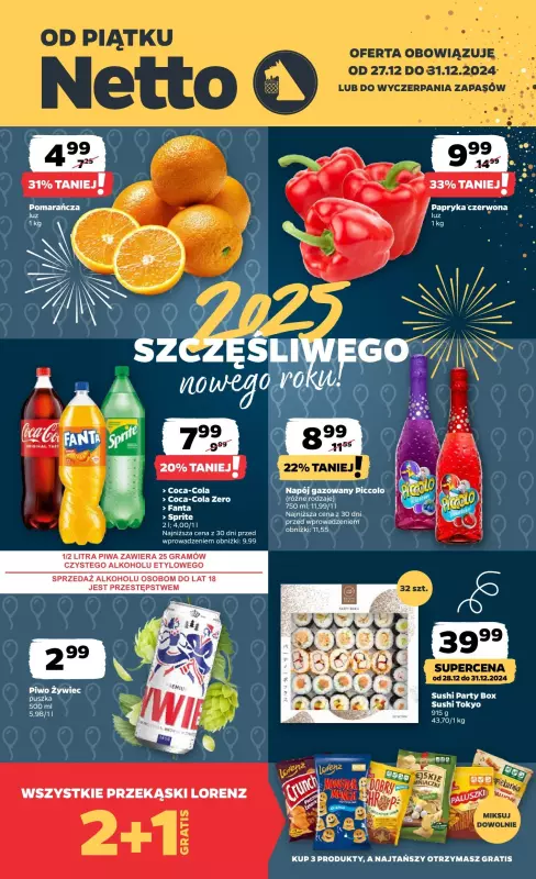 Netto - gazetka promocyjna Gazetka Spożywcza od piątku 27.12 do wtorku 31.12