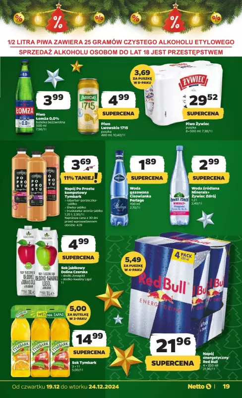 Netto - gazetka promocyjna Gazetka Spożywcza od czwartku 19.12 do wtorku 24.12 - strona 19