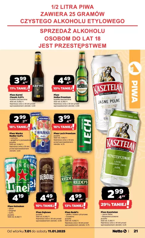 Netto - gazetka promocyjna Gazetka Spożywcza od wtorku od wtorku 07.01 do soboty 11.01 - strona 21