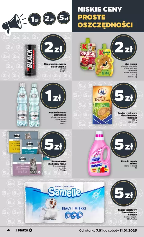 Netto - gazetka promocyjna Gazetka Spożywcza od wtorku od wtorku 07.01 do soboty 11.01 - strona 4