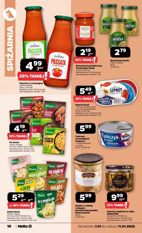 Netto - gazetka promocyjna Gazetka Spożywcza od wtorku od wtorku 07.01 do soboty 11.01 - strona 16