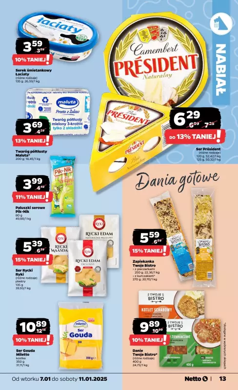 Netto - gazetka promocyjna Gazetka Spożywcza od wtorku od wtorku 07.01 do soboty 11.01 - strona 13