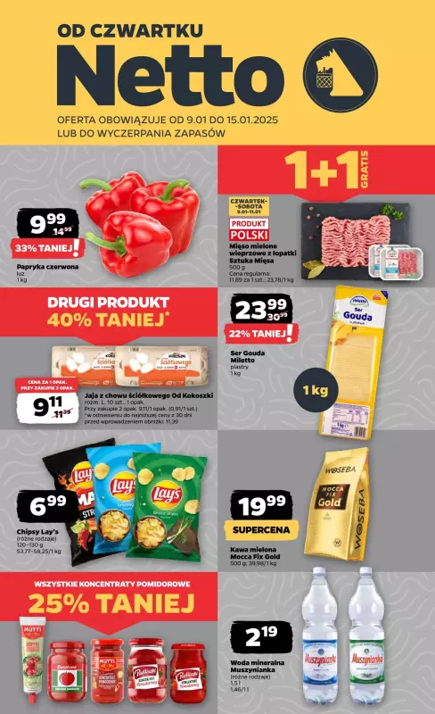 Netto - gazetka promocyjna Gazetka Spożywcza od czwartku 09.01 do środy 15.01