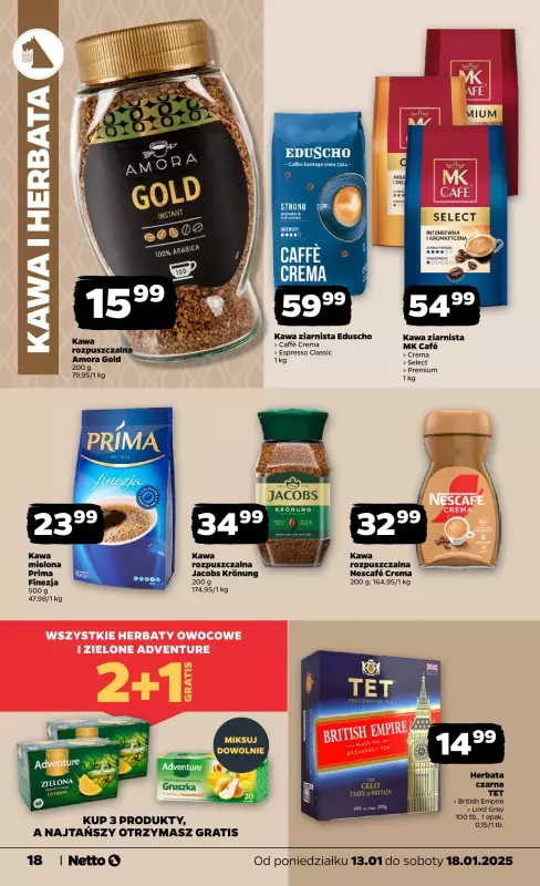 Netto - gazetka promocyjna Gazetka Spożywcza od poniedziałku 13.01 do soboty 18.01 - strona 18