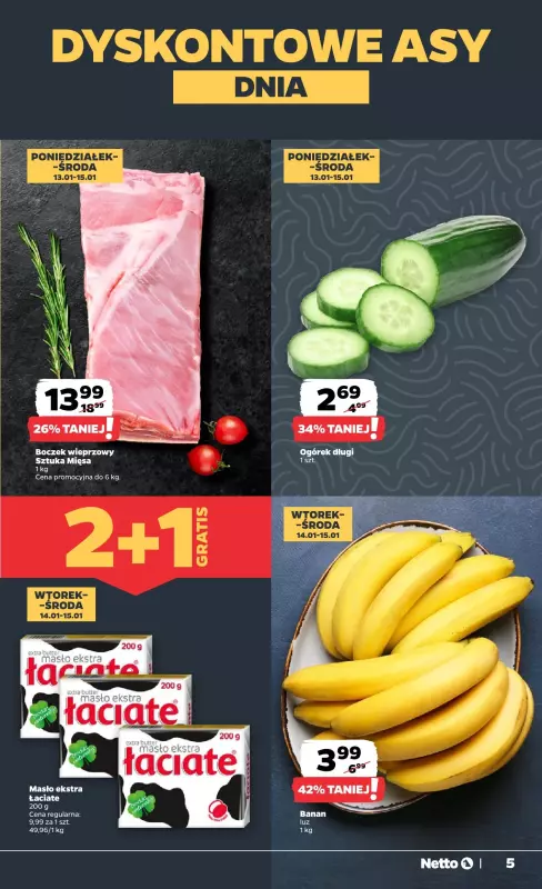 Netto - gazetka promocyjna Gazetka Spożywcza od poniedziałku 13.01 do soboty 18.01 - strona 5