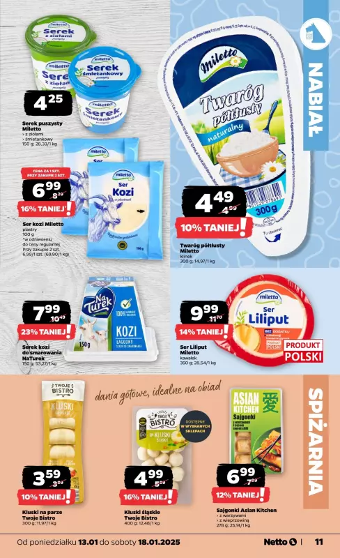 Netto - gazetka promocyjna Gazetka Spożywcza od poniedziałku 13.01 do soboty 18.01 - strona 11