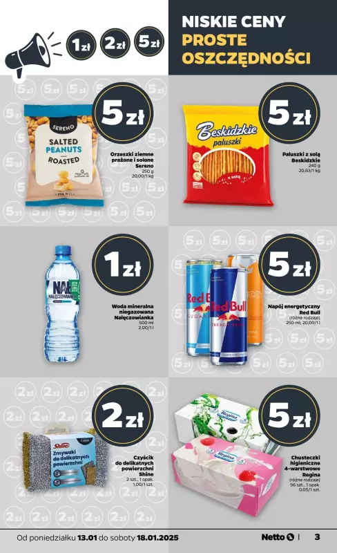 Netto - gazetka promocyjna Gazetka Spożywcza od poniedziałku 13.01 do soboty 18.01 - strona 3