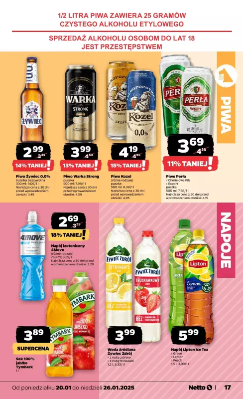 Netto - gazetka promocyjna Gazetka Spożywcza od poniedziałku 20.01 do niedzieli 26.01 - strona 17