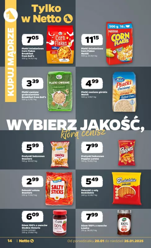 Netto - gazetka promocyjna Gazetka Spożywcza od poniedziałku 20.01 do niedzieli 26.01 - strona 14