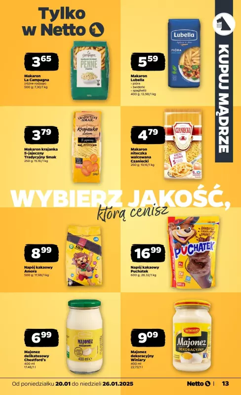 Netto - gazetka promocyjna Gazetka Spożywcza od poniedziałku 20.01 do niedzieli 26.01 - strona 13