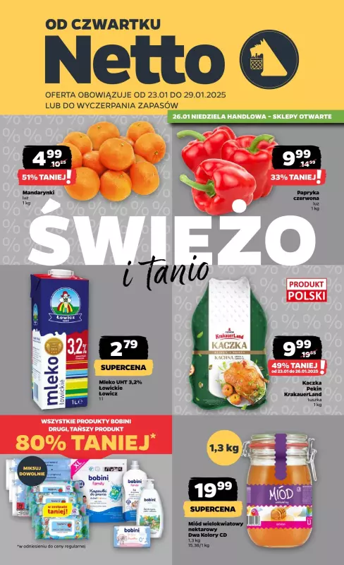 Netto - gazetka promocyjna Gazetka Spożywcza od czwartku 23.01 do środy 29.01