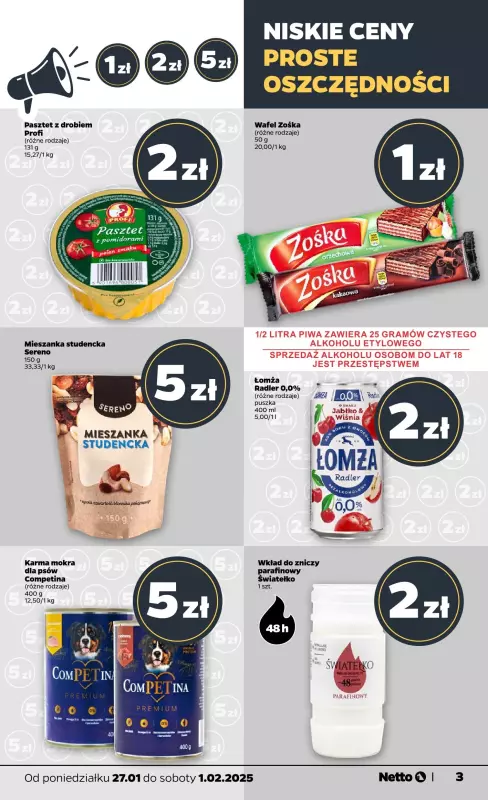 Netto - gazetka promocyjna Gazetka Spożywcza od poniedziałku 27.01 do soboty 01.02 - strona 3