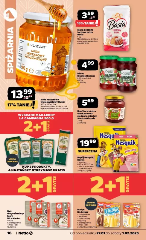 Netto - gazetka promocyjna Gazetka Spożywcza od poniedziałku 27.01 do soboty 01.02 - strona 16