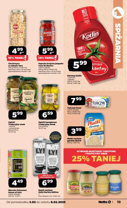 Netto - gazetka promocyjna Gazetka Spożywcza od poniedziałku 03.02 do soboty 08.02 - strona 13