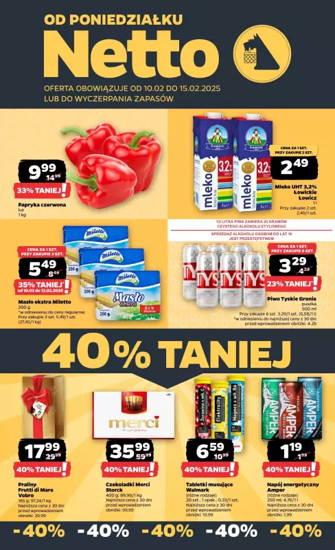 Netto - gazetka promocyjna Gazetka Spożywcza od poniedziałku 10.02 do soboty 15.02