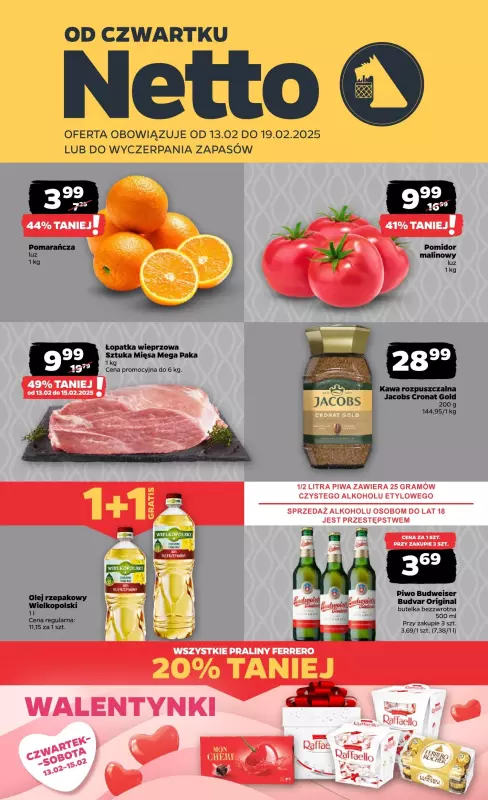 Netto - gazetka promocyjna Gazetka Spożywcza od czwartku 13.02 do środy 19.02