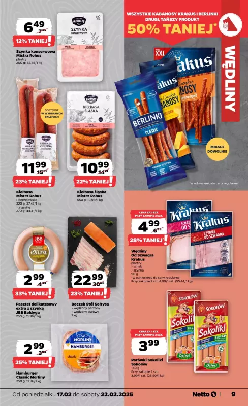 Netto - gazetka promocyjna Gazetka Spożywcza od poniedziałku 17.02 do soboty 22.02 - strona 9